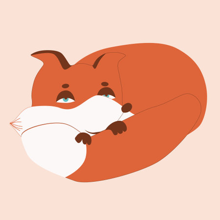 Cute fox. Woodland forest animal. Poster for baby room. Childish print for nursery. Design can be used for fashion t-shirt, greeting card, baby shower...Vector illustration.のイラスト素材