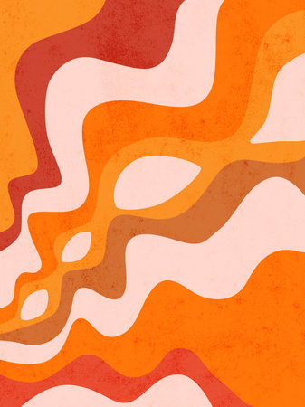 Abstract vertical background with colorful waves. Trendy illustration in style retro 60s, 70s.の写真素材