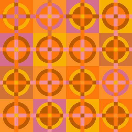 60s geometry retro background. 70s Seamless pattern. Vector.のイラスト素材