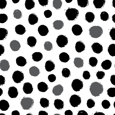 Seamless pattern with hand drawn grunge circles vector illustration. Abstract seamless patternのイラスト素材