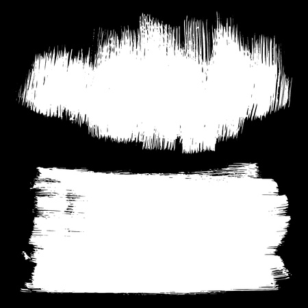 Set of artistic brushstrokes vector illustration. Abstract ink grunge banners set for design.のイラスト素材