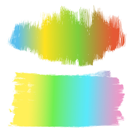 Set of artistic brushstrokes vector illustration. Abstract ink grunge banners set for design.のイラスト素材