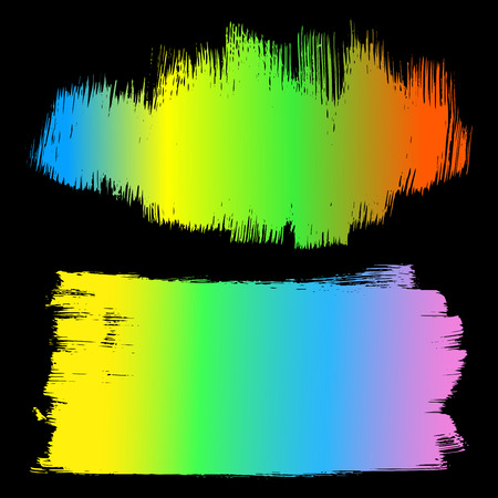 Set of artistic brushstrokes vector illustration. Abstract ink grunge banners set for design.のイラスト素材