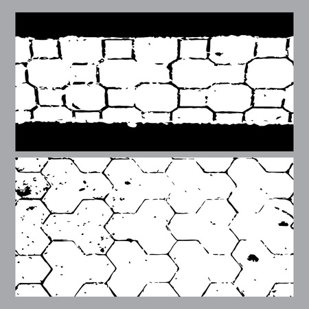 Set of black grunge texture background vector illustrationのイラスト素材