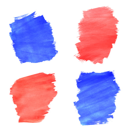 Set of  hand drawn watercolor banners on white backgroundのイラスト素材