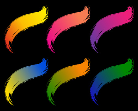 Watercolor grunge hand drawn paintbrush. Curved brush strokeのイラスト素材