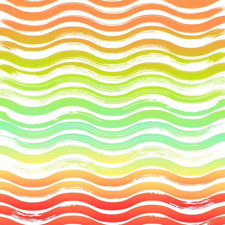 Set of black hand drawn wave lines on white background.のイラスト素材