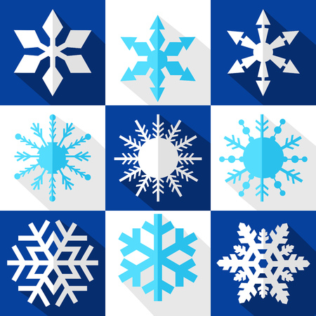 Set of colorful simple christmas and new year flat icons with loのイラスト素材