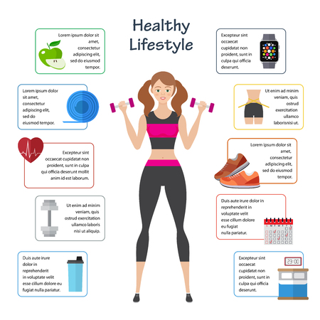 Healthy lifestyle infographics.のイラスト素材