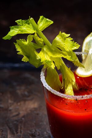 bloody mary alcoholic cocktail, verticalの写真素材