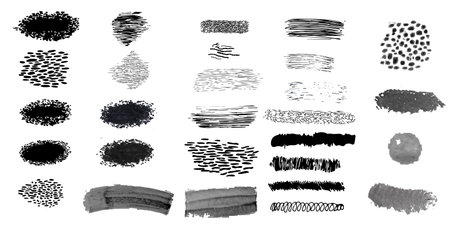 Big set of splashes and grunge texturesのイラスト素材