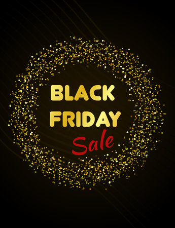 Gold template, black friday sale flyerのイラスト素材