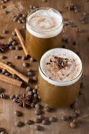 Ice coffee with creamの写真素材