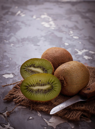 Fresh green kiwi. Selective focusの写真素材