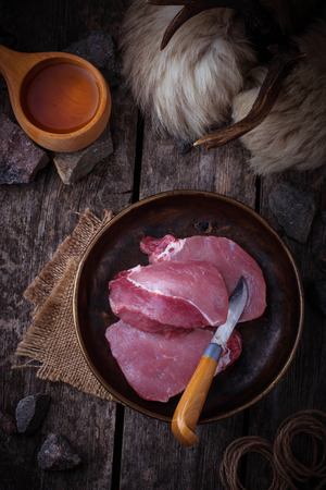 Raw fresh beef steak. Selective focusの写真素材