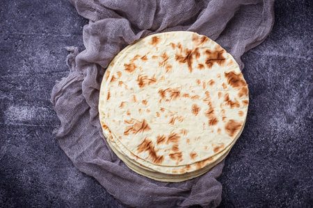 Mexican corn tortillas. Selective focus
