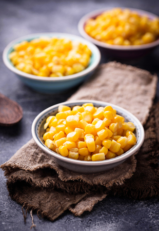 Bowl of  a sweet cornの写真素材