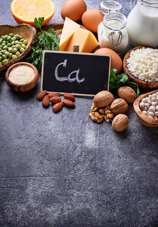 Set of food that is rich in calcium.の写真素材