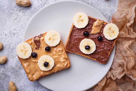 Sandwiches in shape of bearの写真素材