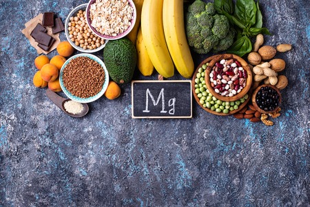 Assortment of  food containing magnesiumの写真素材