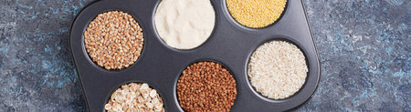 Assortment of different groats and cereals