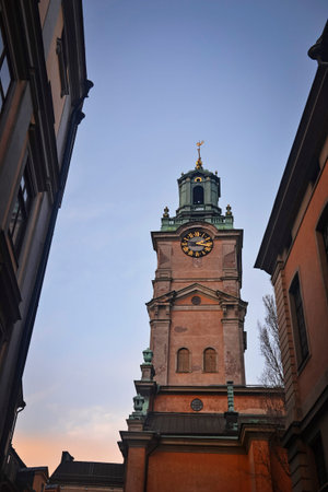 30/12/2018. Cathedral in Stockholm old town, Swedenのeditorial素材