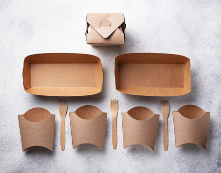 Eco friendly fast food containersの写真素材