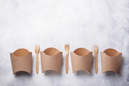 Eco friendly fast food containersの写真素材
