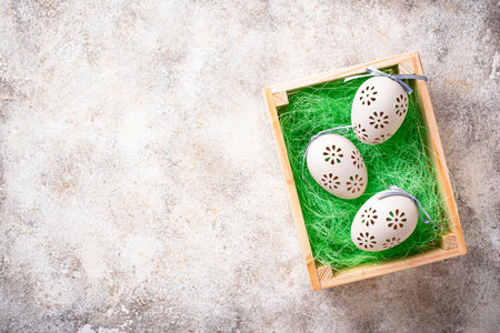 Easter background with decorative eggs