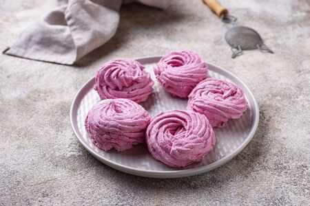 Purple berry sweet homemade marsh mellowの写真素材