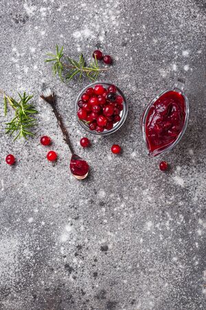 Cranberry sauce with rosemary and fresh berryの写真素材