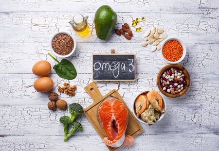 Products sources of Omega-3 acidsの写真素材