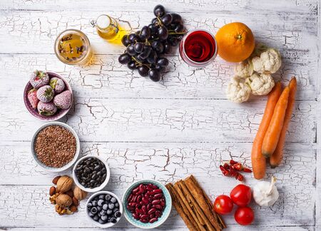 Cancer fighting products. Food for healthyの写真素材