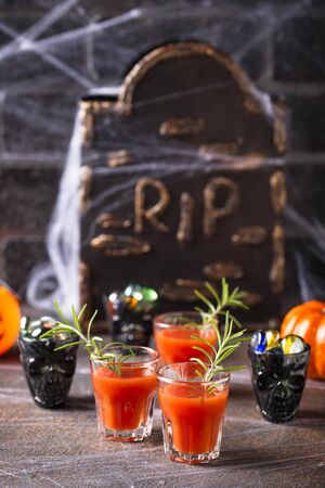 Halloweens drink bloody Mary cocktailの写真素材
