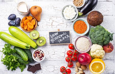 Products with low glycemic indexの写真素材
