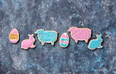 Easter cookie in shape of bunny and sheep