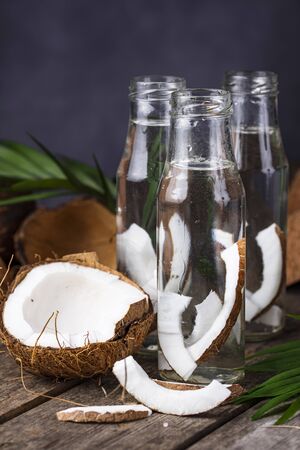 Natural healthy fresh coconut waterの写真素材