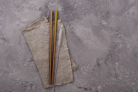 Zero waste eco-friendly metal strawsの写真素材