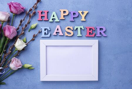 Happy Easter text from colorful lettersの写真素材