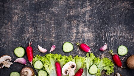 Various farm organic healthy vegetablesの写真素材