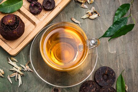 Different pressed Chinese pu-erh teaの写真素材