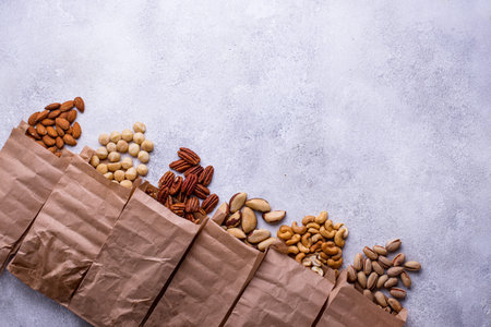 Almonds, pecan, macadamia, pistachio, and cashew