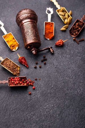 Different Asian or Indian spicesの写真素材