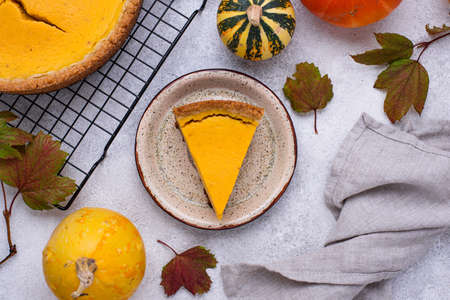Traditional autumn American pumpkin pieの写真素材