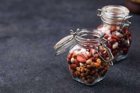 Various legumes. Lentils, beans, pea, chickpea