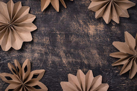 Christmas hand made paper starの写真素材