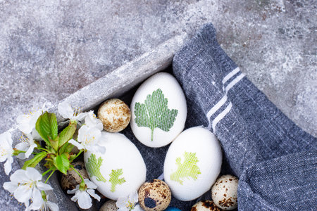 Process of decorating Easter eggs