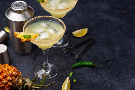 Margarita with pineapple and jalapenoの写真素材