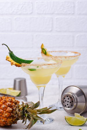 Margarita with pineapple and jalapenoの写真素材