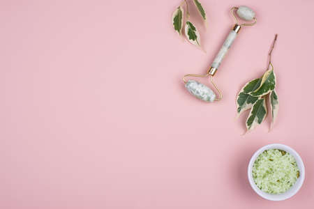 Jade massage facial rollerの写真素材